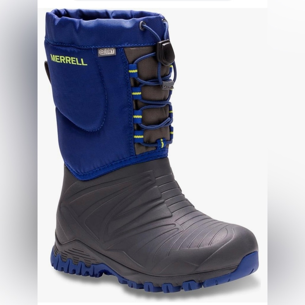 Merrell Snow Quest Lite Waterproof Snow Boot Grey/Colbat lightweight Boys 1